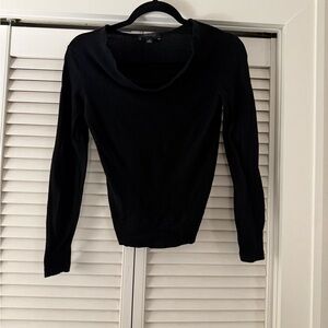 Ann Taylor Black Merino Wool Top XS